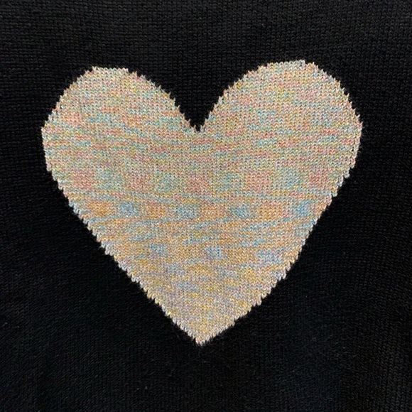 Epic Threads kids black sweater with glitter heart. Size L. (14-16) - Picture 4 of 6